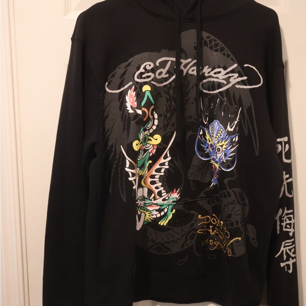 Ed Hardy Black Graphic Hoodie